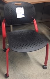 Black Chair with Red Metal Frame